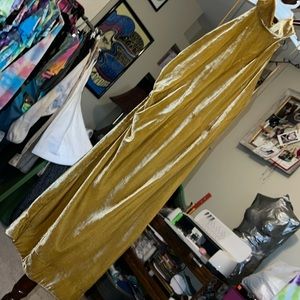 Size 2 Free People Gold Velvet Backless Dress